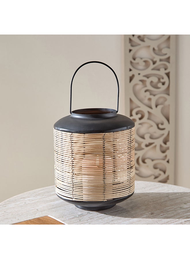 Home Box Drane Metal Lantern with Cane Wrap - Image 1